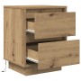Mesitas de noche con luces LED 2 uds roble artisan 38x34x50 cm de , Mesitas de noche - Ref: Foro24-861300, Precio: 110,45 €, ...