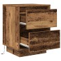 Mesillas de noche con luces LED 2 uds madera vieja 38x34x50 cm de , Mesitas de noche - Ref: Foro24-861298, Precio: 97,99 €, D...