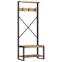 Perchero de madera maciza de mango rugoso 80x40x190 cm de , Estantes y estanterías - Ref: Foro24-4015961, Precio: 144,22 €, D...