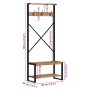 Perchero de madera maciza de mango rugoso 80x40x190 cm de , Estantes y estanterías - Ref: Foro24-4015961, Precio: 144,22 €, D...