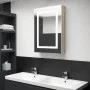 Armario de baño con espejo y LED blanco y roble 50x13x70 cm de vidaXL, Tocadores de baño - Ref: Foro24-326493, Precio: 140,61...