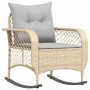 Silla mecedora de jardín con cojines ratán sintético beige de , Sillas de jardín - Ref: Foro24-4104196, Precio: 118,07 €, Des...