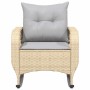 Silla mecedora de jardín con cojines ratán sintético beige de , Sillas de jardín - Ref: Foro24-4104196, Precio: 118,07 €, Des...