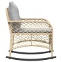Silla mecedora de jardín con cojines ratán sintético beige de , Sillas de jardín - Ref: Foro24-4104196, Precio: 118,07 €, Des...