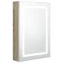 Armario de baño con espejo y LED blanco y roble 50x13x70 cm de vidaXL, Tocadores de baño - Ref: Foro24-326493, Precio: 140,61...
