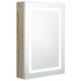 Armario de baño con espejo y LED blanco y roble 50x13x70 cm de vidaXL, Tocadores de baño - Ref: Foro24-326493, Precio: 143,94...