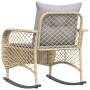 Silla mecedora de jardín con cojines ratán sintético beige de , Sillas de jardín - Ref: Foro24-4104196, Precio: 118,07 €, Des...