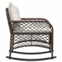 Silla mecedora de jardín con cojines ratán sintético marrón de , Sillas de jardín - Ref: Foro24-4104194, Precio: 121,06 €, De...