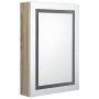 Armario de baño con espejo y LED blanco y roble 50x13x70 cm de vidaXL, Tocadores de baño - Ref: Foro24-326493, Precio: 143,94...