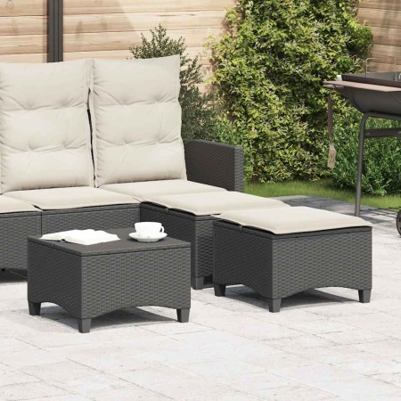 Taburetes de jardín con cojines 2 uds negro 55x55x36 cm de , Otomanas de exterior - Ref: Foro24-4108246, Precio: 94,17 €, Des...