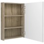 Armario de baño con espejo y LED blanco y roble 50x13x70 cm de vidaXL, Tocadores de baño - Ref: Foro24-326493, Precio: 143,94...