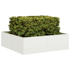 Jardinera acero blanco 100x100x30 cm de , Maceteros y jardineras - Ref: Foro24-860809, Precio: 73,01 €, Descuento: %