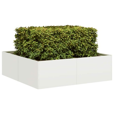 Jardinera acero blanco 100x100x30 cm de , Maceteros y jardineras - Ref: Foro24-860809, Precio: 73,01 €, Descuento: %