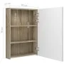 Armario de baño con espejo y LED blanco y roble 50x13x70 cm de vidaXL, Tocadores de baño - Ref: Foro24-326493, Precio: 140,61...