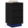 Mesilla de noche con luces LED negro38x34x65 cm de , Mesitas de noche - Ref: Foro24-861302, Precio: 75,69 €, Descuento: %