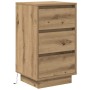 Mesilla de noche con luces LED roble artesanal 38x34x65 cm de , Mesitas de noche - Ref: Foro24-861309, Precio: 74,68 €, Descu...