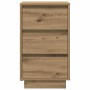 Mesilla de noche con luces LED roble artesanal 38x34x65 cm de , Mesitas de noche - Ref: Foro24-861309, Precio: 74,68 €, Descu...