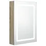 Armario de baño con espejo y LED color roble 50x13x70 cm de vidaXL, Tocadores de baño - Ref: Foro24-326492, Precio: 137,96 €,...