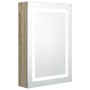 Armario de baño con espejo y LED color roble 50x13x70 cm de vidaXL, Tocadores de baño - Ref: Foro24-326492, Precio: 146,99 €,...