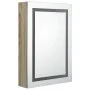 Armario de baño con espejo y LED color roble 50x13x70 cm de vidaXL, Tocadores de baño - Ref: Foro24-326492, Precio: 137,96 €,...