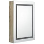 Armario de baño con espejo y LED color roble 50x13x70 cm de vidaXL, Tocadores de baño - Ref: Foro24-326492, Precio: 146,99 €,...