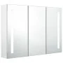 Mueble de baño con espejo LED blanco brillante 89x14x62 cm de vidaXL, Tocadores de baño - Ref: Foro24-326531, Precio: 133,20 ...