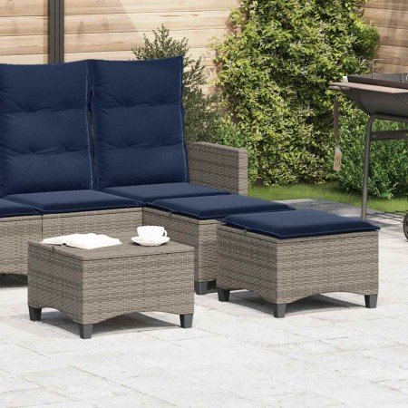 Taburetes de jardín con cojines 2 uds gris 55x55x36 cm de , Otomanas de exterior - Ref: Foro24-4108252, Precio: 126,65 €, Des...