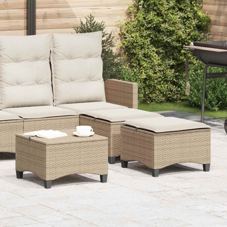 Taburetes de jardín con cojines 2 uds beige 55x55x36 cm de , Otomanas de exterior - Ref: Foro24-4108250, Precio: 115,29 €, De...