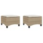 Taburetes de jardín con cojines 2 uds beige 55x55x36 cm de , Otomanas de exterior - Ref: Foro24-4108250, Precio: 115,29 €, De...