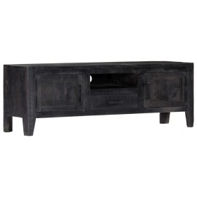 Mueble para TV de madera maciza de mango negro 118x30x40 cm en Armarios y almacenamiento | Comprar online en Foru.es