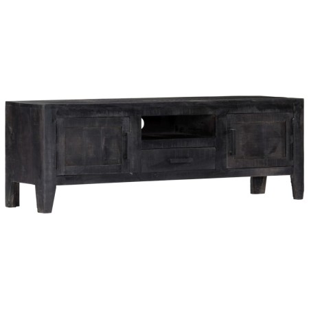 Mueble para TV de madera maciza de mango negro 118x30x40 cm en Armarios y almacenamiento | Comprar online en Foru.es
