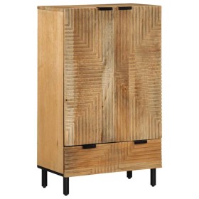 Aparador alto madera maciza de mango marrón 60x33x100 cm de , Almacenamiento para CD y DVD - Ref: Foro24-4017750, Precio: 261...