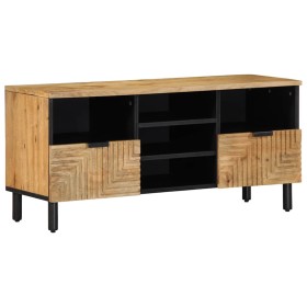 Mueble de TV madera maciza de mango marrón 100x33x46 cm de , Almacenamiento para CD y DVD - Ref: Foro24-4017738, Precio: 123,...