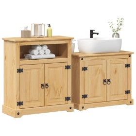 Juego de muebles de baño Corona 2 pzas madera maciza pino de , Muebles de baño - Ref: Foro24-3334637, Precio: 206,61 €, Descu...