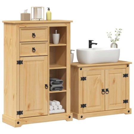 Juego de muebles de baño Corona 2 pzas madera maciza pino de , Muebles de baño - Ref: Foro24-3334635, Precio: 244,40 €, Descu...