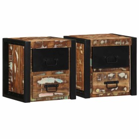 Mesilla de noche multicolor 40x35x40 cm madera maciza reciclada de , Mesitas de noche - Ref: Foro24-4015956, Precio: 167,79 €...
