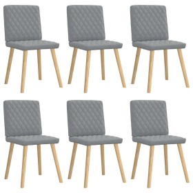 Sillas de comedor 6 unidades de tela gris claro de , Sillas de comedor - Ref: Foro24-3315491, Precio: 297,73 €, Descuento: %