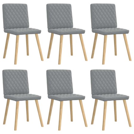 Sillas de comedor 6 unidades de tela gris claro de , Sillas de comedor - Ref: Foro24-3315491, Precio: 297,73 €, Descuento: %
