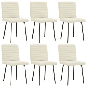 Sillas de comedor 6 unidades de terciopelo crema de , Sillas de comedor - Ref: Foro24-3315535, Precio: 247,80 €, Descuento: %