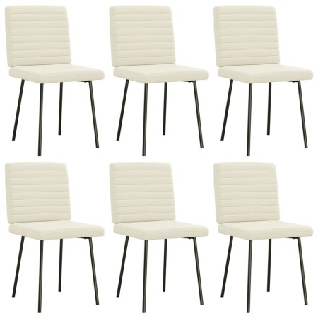 Sillas de comedor 6 unidades de terciopelo crema de , Sillas de comedor - Ref: Foro24-3315535, Precio: 247,80 €, Descuento: %