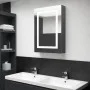 Armario de baño con espejo LED gris brillante 50x13x70 cm de vidaXL, Tocadores de baño - Ref: Foro24-326491, Precio: 133,62 €...