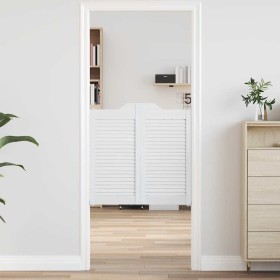Puertas batientes diseño de lamas 1 par blanco 80x80 cm de , Puertas para el hogar - Ref: Foro24-4107136, Precio: 70,86 €, De...
