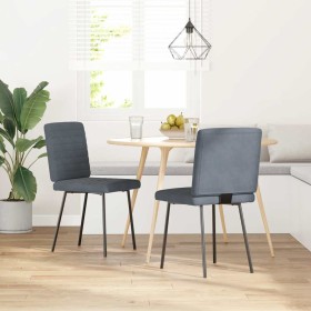 Sillas de comedor 2 unidades terciopelo gris oscuro de , Sillas de comedor - Ref: Foro24-4101157, Precio: 86,48 €, Descuento: %