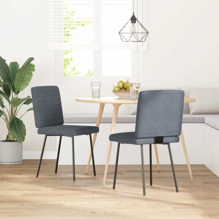 Sillas de comedor 2 unidades terciopelo gris oscuro de , Sillas de comedor - Ref: Foro24-4101157, Precio: 86,48 €, Descuento: %