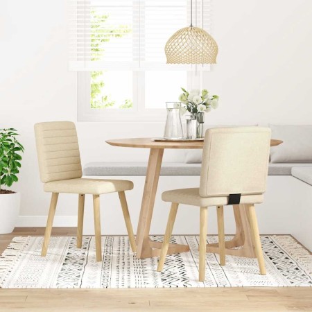 Sillas de comedor 2 unidades tela color crema de , Sillas de comedor - Ref: Foro24-4101181, Precio: 103,21 €, Descuento: %