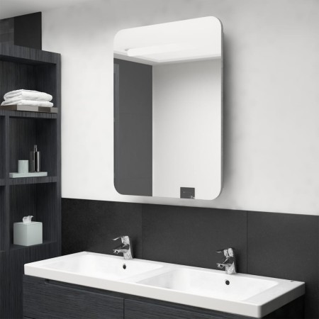 Armario de baño con espejo y LED gris hormigón 60x11x80 cm de vidaXL, Tocadores de baño - Ref: Foro24-326502, Precio: 121,75 ...