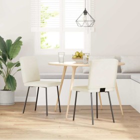 Sillas de comedor 2 unidades terciopelo crema de , Sillas de comedor - Ref: Foro24-4101195, Precio: 86,83 €, Descuento: %