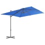Sombrilla voladiza con poste de acero azul celeste 250x250 cm de vidaXL, Sombrillas - Ref: Foro24-46991, Precio: 95,40 €, Des...