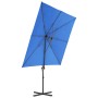 Sombrilla voladiza con poste de acero azul celeste 250x250 cm de vidaXL, Sombrillas - Ref: Foro24-46991, Precio: 95,40 €, Des...