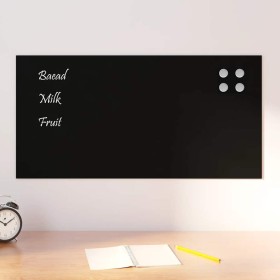 Pizarra magnética de pared vidrio templado negro 80x40 cm de , Pizarras blancas - Ref: Foro24-4008609, Precio: 32,19 €, Descu...